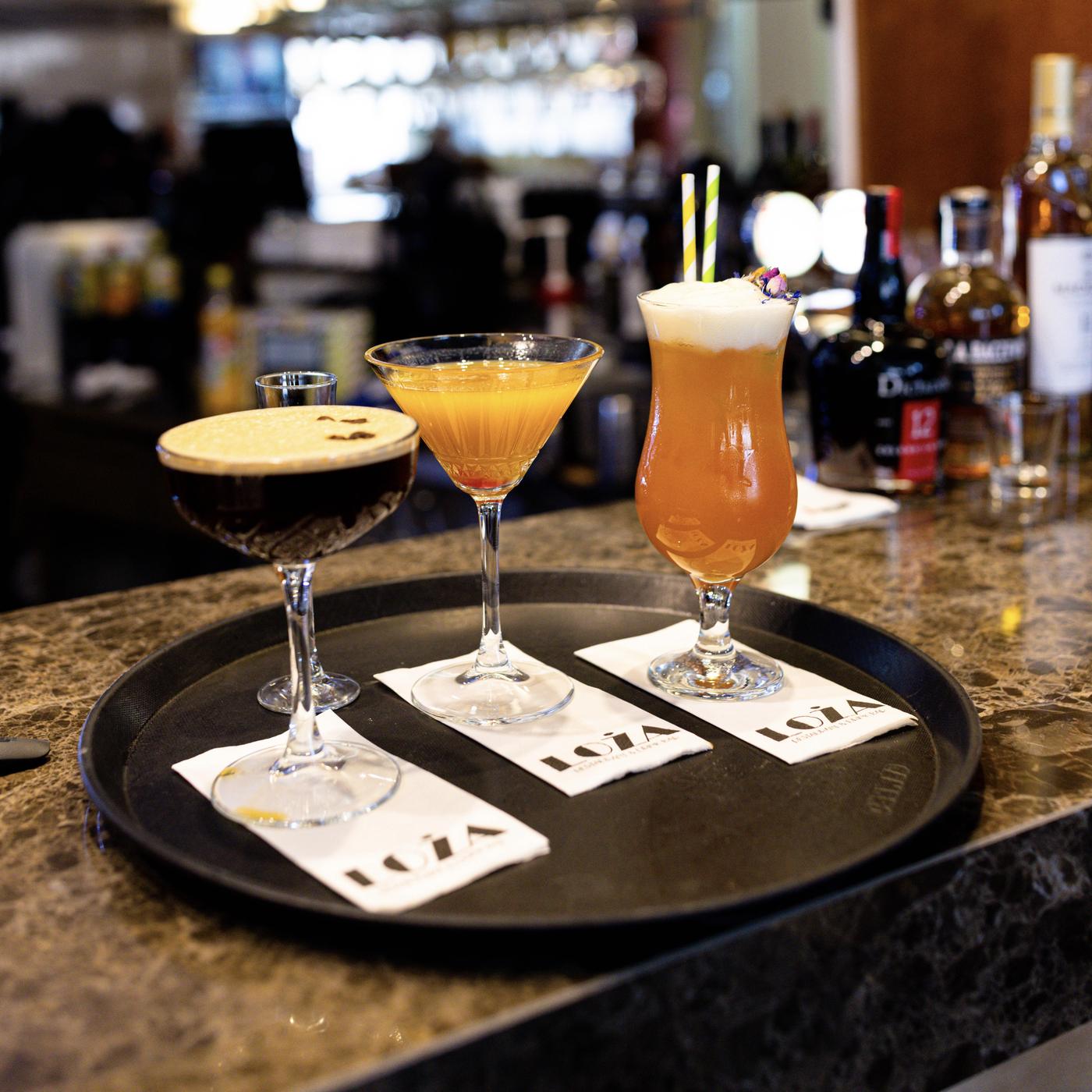 Cocktails at the drink bar