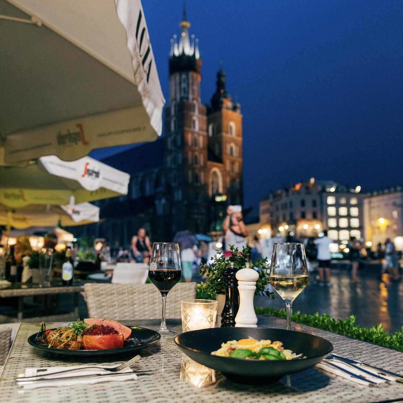 Dinner overlooking the square
